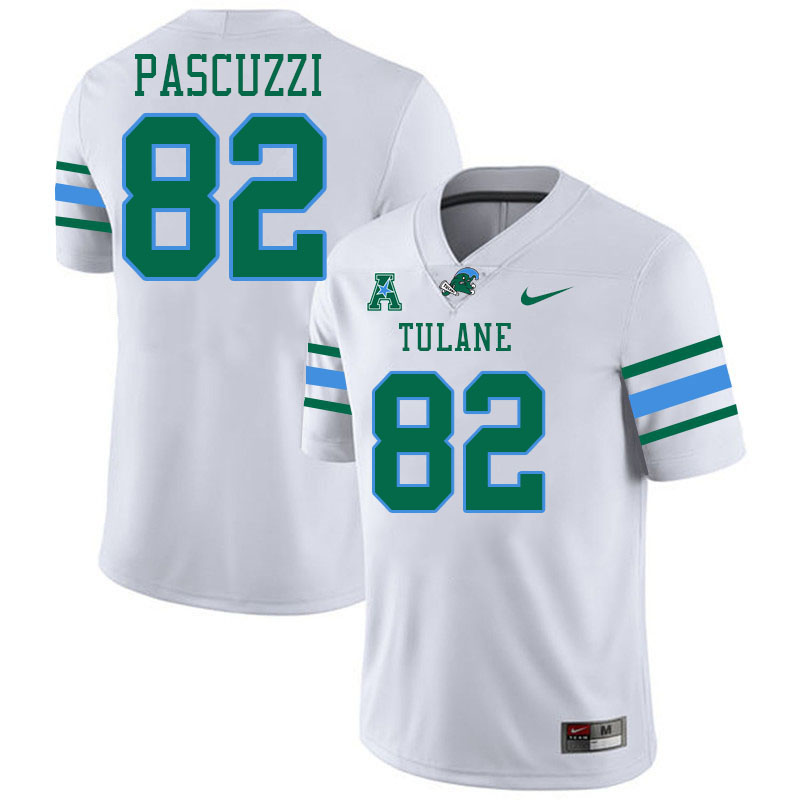 #82 Johnny Pascuzzi Tulane Green Wave Jersey College Football Uniforms,Apparels Stitched-White
